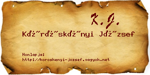 Köröskényi József névjegykártya